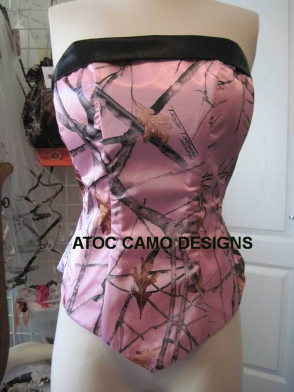 AE-T-1 Camisole Black and True Timber Pink Snow Fall Camo Bridesmaid Camisole (image)