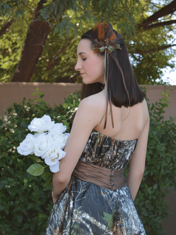 olivia model back camo bridesmaid dress (image)
