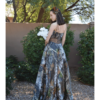 olivia model full back camo bridesmaid dress (image)