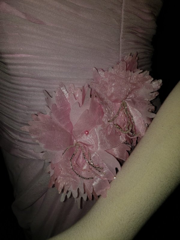 2 Piece Pink Prom Dress Alyce Flower Detail
