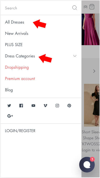 SMC Fashion Site Categories