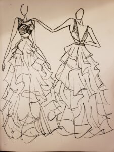 Bridal gown concept sketch