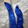 Long Fingerless Blue Satin Gloves