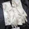 Long Ivory Satin Gloves
