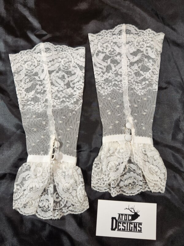 Ivory Lace Beaded Gloves