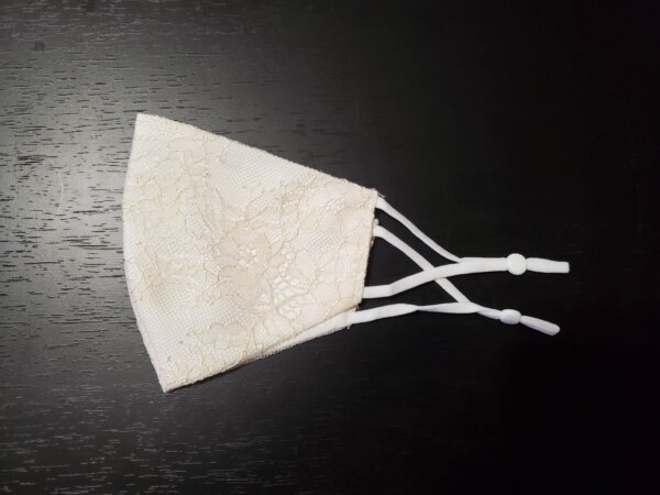 Lace Face Mask in Champagne/Ivory