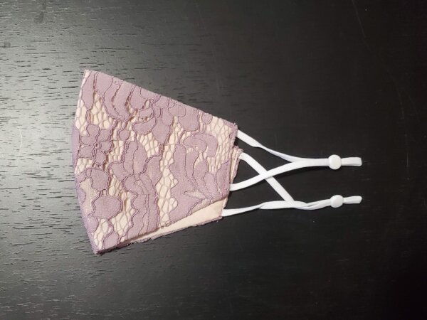 Lace Face Mask in Wisteria/Vintage Rose